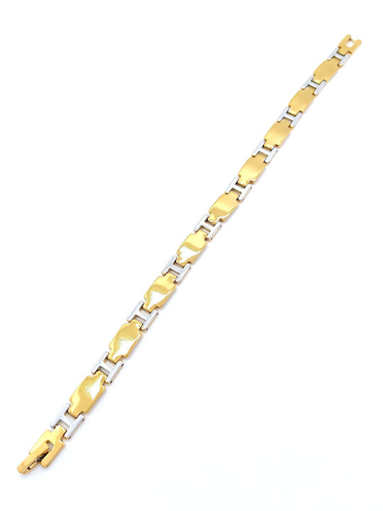 PS Silver Bracelet made of Steel Gold Plated