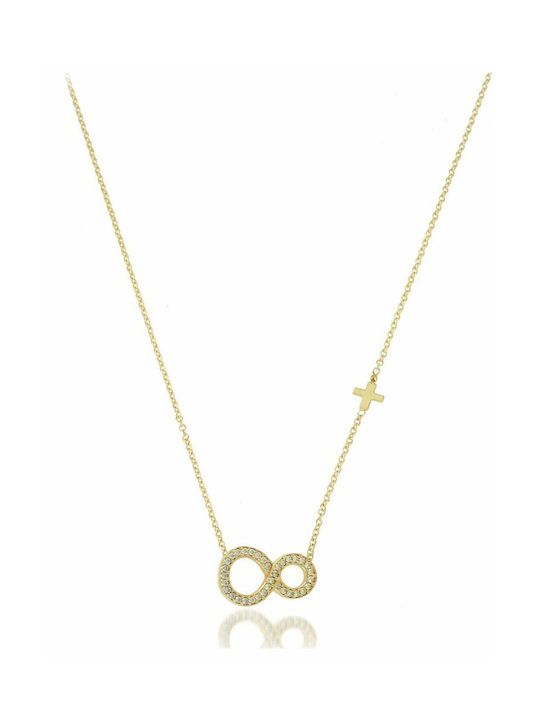 Paraxenies Necklace Infinity from Gold 9 K