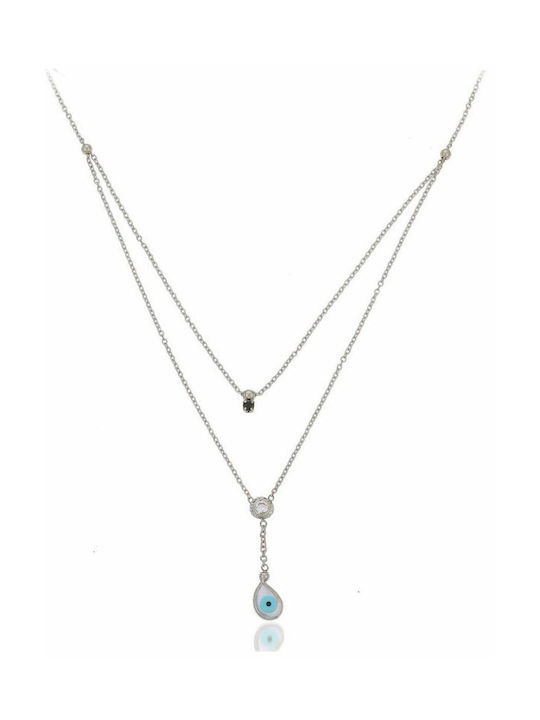 Paraxenies Necklace Eye from White Gold 14K