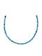 JT Necklace of Gold Plated Steel Blue