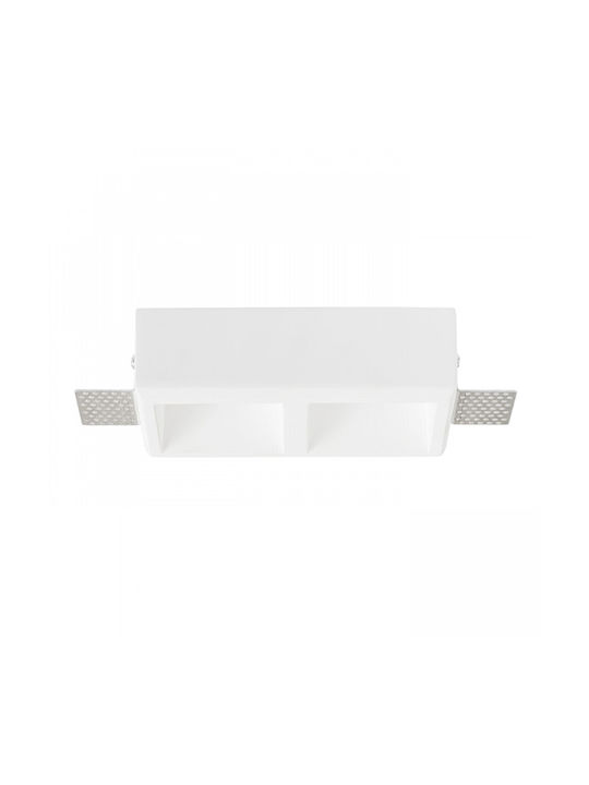 Rendl Light Studio Τετράγωνο Γύψινο Χωνευτό Σποτ με Ντουί GU10 Λευκό 1τμχ