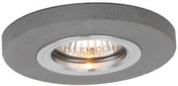 Spot Light Round Concrete Recessed Spot with Socket GU10 Silver 1pcs