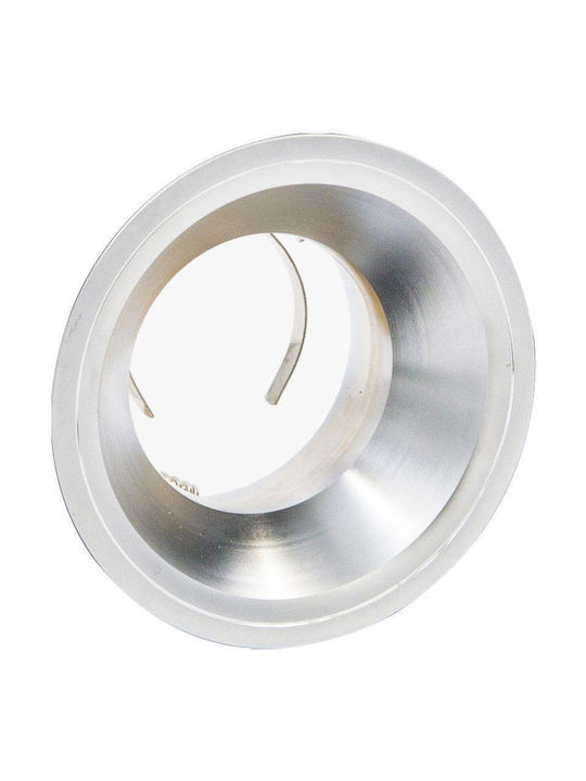 Vito Round Metallic Recessed Spot with Integrated LED and Cool White Light White 9x9cm. 1pcs