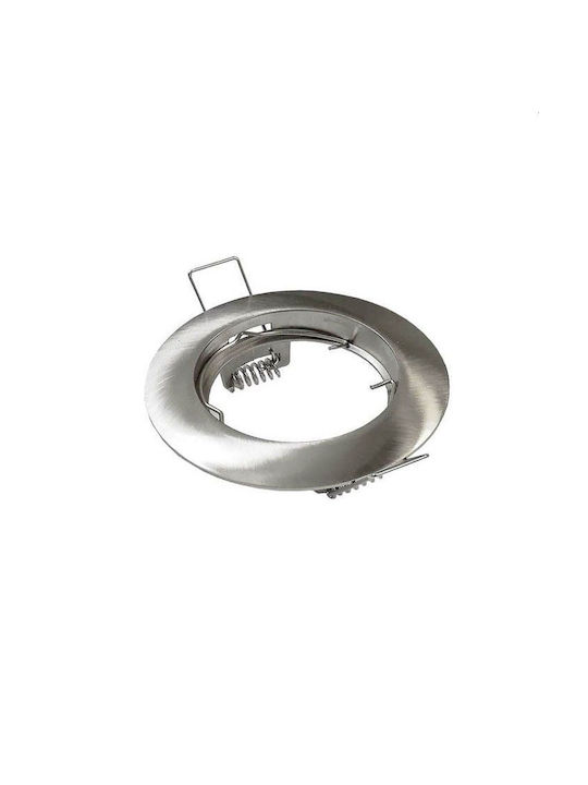 Vito Round Plastic Frame for Spot GU10 Silver 8x8cm. 1pcs