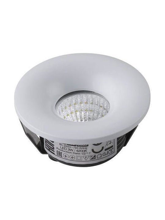 Horoz Electric Round Metallic Recessed Spot with Integrated LED and Natural White Light White 1pcs