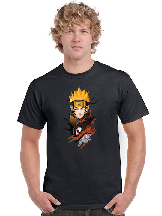 Pegasus T-shirt Naruto Logo σε Μαύρο χρώμα
