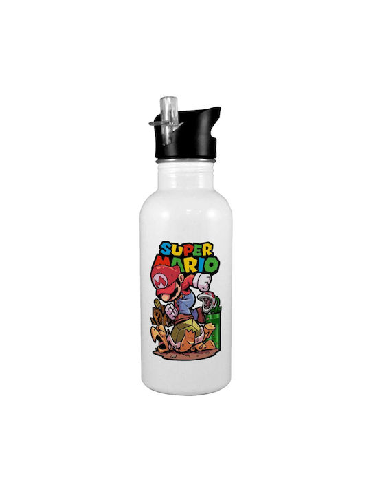 Koupakoupa Super Mario Jump Παγούρι Ανοξείδωτο 600ml Λευκό