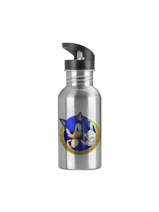 Koupakoupa Sonic The Hedgehog Sticlă de apă Oțel inoxidabil 600ml Argint