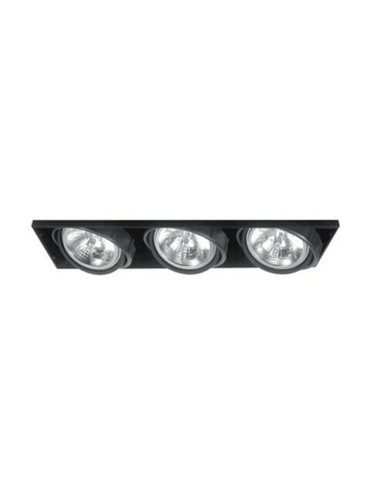 KT Lighting Rechteckig Metallisch Einbau Spot Schwarz 1Stück