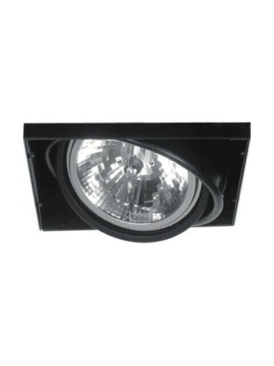 KT Lighting Τετράγωνο Μεταλλικό Χωνευτό Σποτ Μαύρο 1τμχ