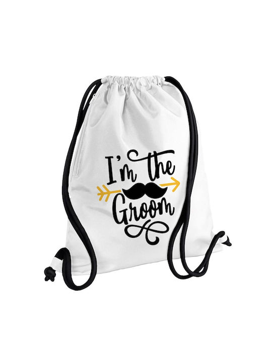 Koupakoupa I'm The Groom Mustache Gym Backpack White