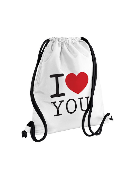 Koupakoupa I Love You Classic Gym Backpack White