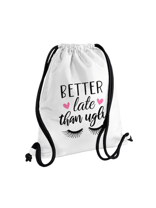 Koupakoupa Better Late Than Ugly Hearts Gym Backpack White