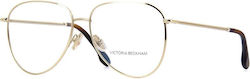 Victoria Beckham Women's Metal Prescription Eyeglass Frame Gold