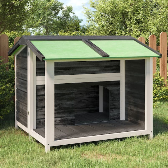 vidaXL Къщичка за Куче Дървени За Външно Ползване Сив 96x87x80.5см