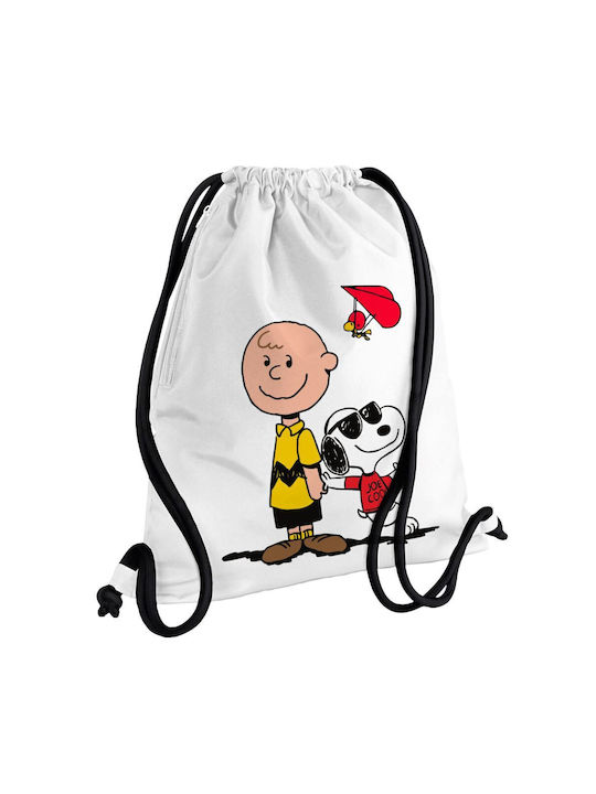 Koupakoupa Snoopy & Joe Τσάντα Πλάτης Γυμναστηρίου Λευκή