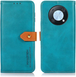 Khazneh Leather Synthetic Leather Wallet Blue (Huawei Nova Y90Huawei Nova)