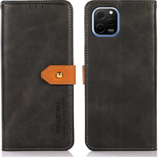 Khazneh Leather Wallet Piele artificială Negru