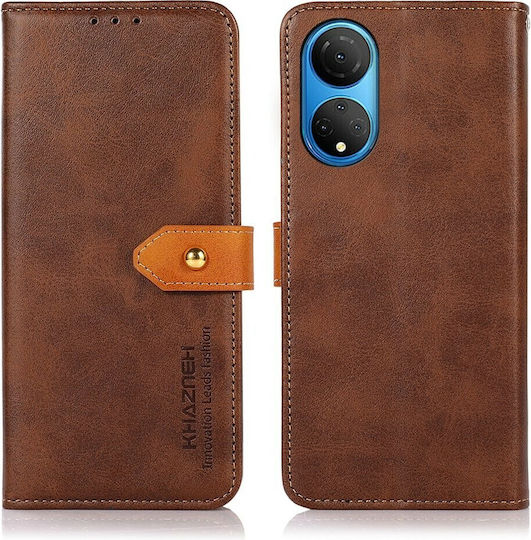 Khazneh Leather Wallet Piele artificială Maro (Honor X7)