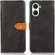 Khazneh Leather Wallet Synthetic Leather Black (Huawei Nova 10)