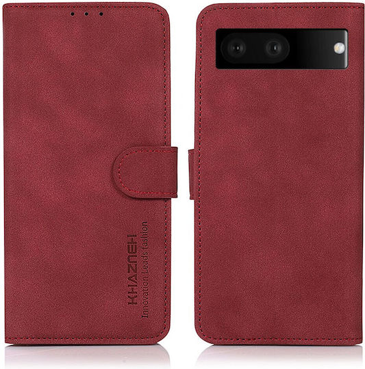 Khazneh Litchi Skin Texture Leather Wallet Δερματίνης Κόκκινο (Google Pixel 7Realme 7 5G)
