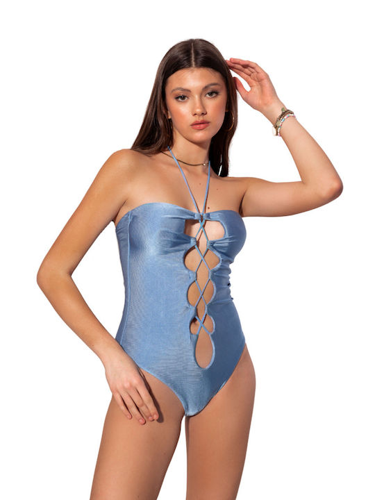 Ligglo Strapless Padded Swimsuit Light Blue -LT.BLUE