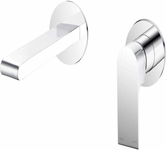 Sparke Lume 05 Built-in Faucet Mixer for for Bathroom Sink 1 Exit Silver