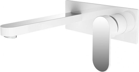 Sparke Gabi 04 Matte Built-in Mixer & Spout Set for for Bathroom Sink 1 Exit White