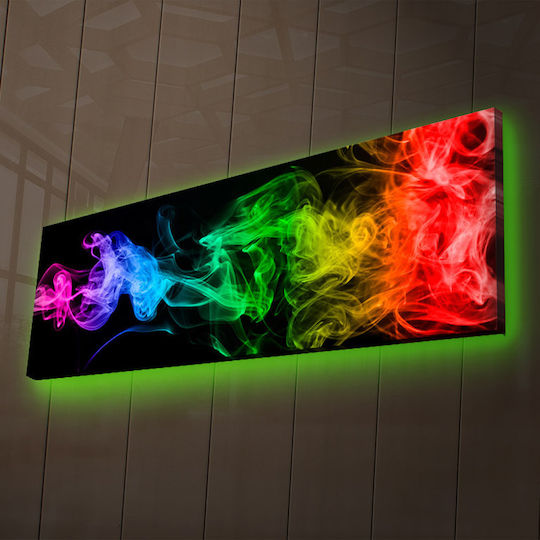 Gemälde auf Leinwand mit LED-Beleuchtung 90x90cm