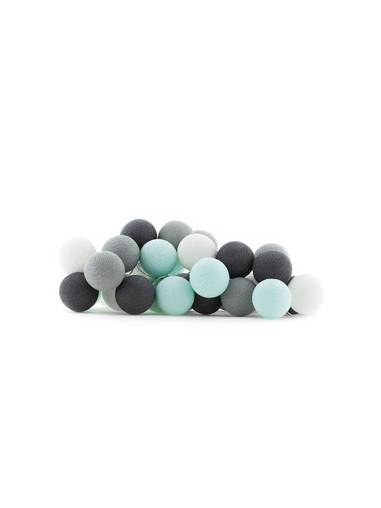 Cotton Ball Lights Lichterkette für den Außenbereich ITB35AQGREY-USB
