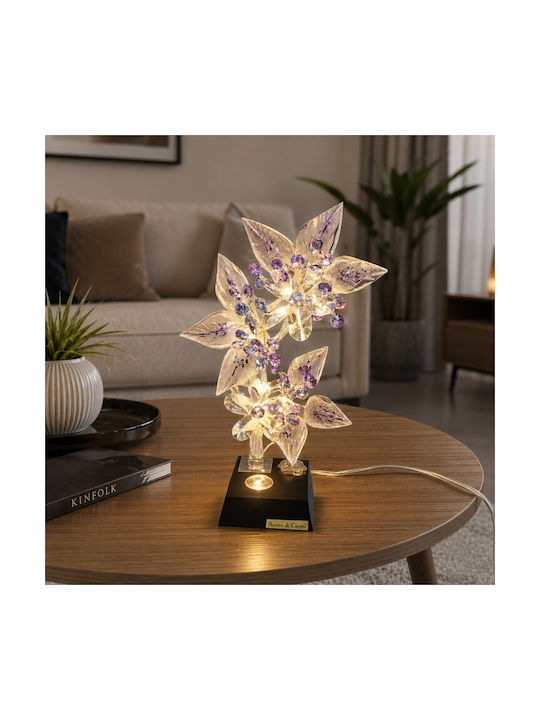Dekoratives Tischlampen E14 Blume 22x11x40cm 15027-IL