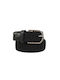 Dors Men's Knitted Leather Elastic Belt Black