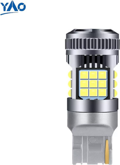 Car and Motorcycle Lamps T20 W21W LED 6000K Cold White 12-24V 21W Quantity 2