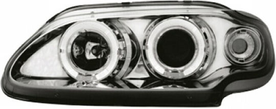 Dectane Μπροστινά Φανάρια Angel Eyes Led για Renault Megane 3/5D 1/96-3/99 2τμχ