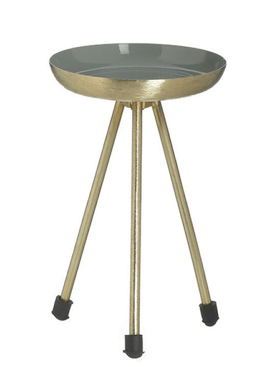 Inart Candle Holder Metal in Gray Color 10x10x16cm 1pcs