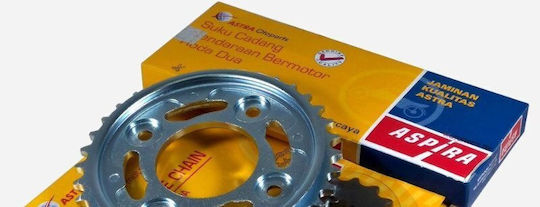 Aspira Kit lanț și pinion pentru Honda Wave 110 / Astrea Mare 110