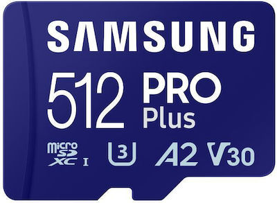 Samsung Pro Plus (2023) microSDXC 512GB Clasa 10 U3 V30 A2 UHS-I cu cititor USB