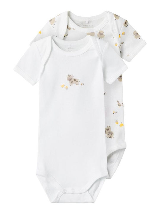 Name It Baby Bodysuit Set Short-Sleeved White