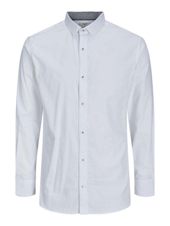 Jack & Jones Men's Shirt with Long Sleeves Slim Fit White