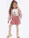 Kinder-Set mit Rock & Jacke Winter 3Stück Rosa