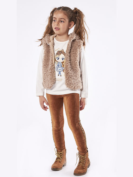 Εβίτα Kids Set with Leggings & Jacket Winter 3pcs Beige