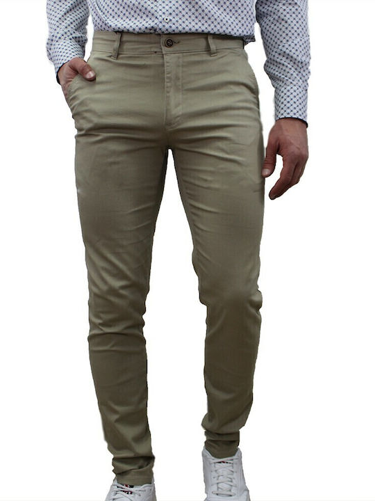 Pantaloni Bărbați Chino Kaki