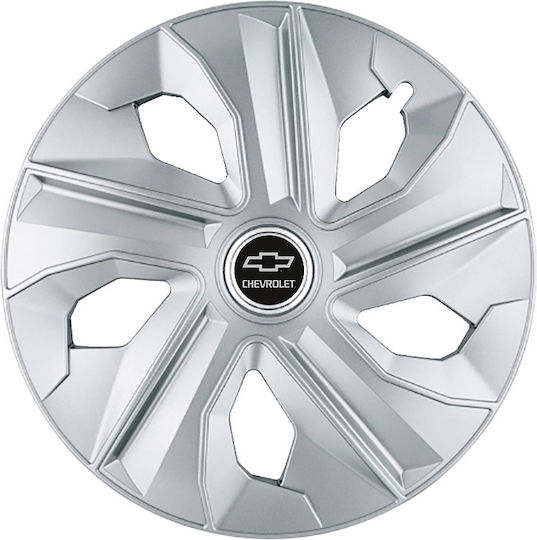 Jestic Set Capace De Roți Auto Compatibile Chevrolet 4 Bucăți 15 Argintii/Argintii