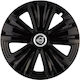 Jestic Car Hubcap Set with Volvo Emblem 15" 4pcs Black