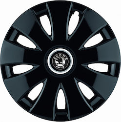 Jestic Τάσια 14" με Σήμα Skoda 4τμχ Μαύρο 004-07915