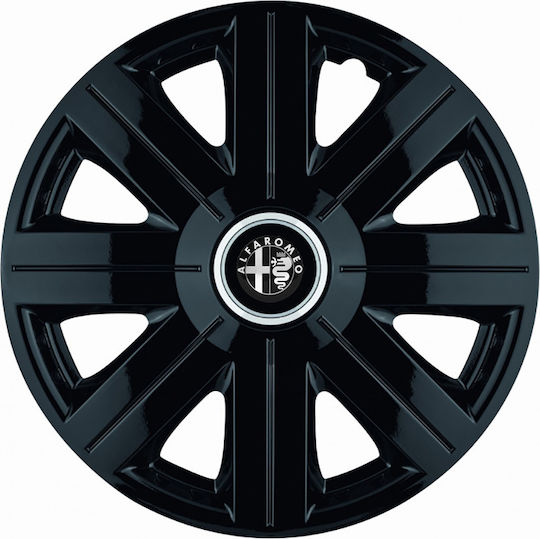 Jestic Set Capace De Roți Auto Compatibile Alfa Romeo 4 Bucăți 14 Negru