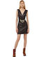 Summer Mini Evening Leather Dress Black