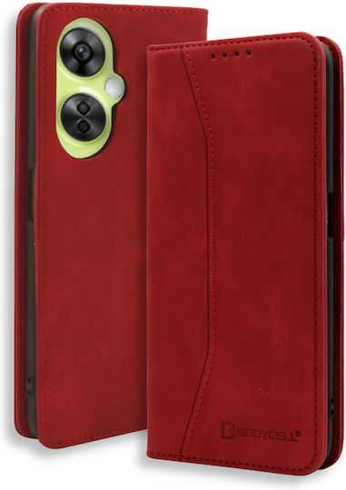 Bodycell Buchen Sie Synthetisches Leder Rot (OnePlus Nord CE 3 Lite)