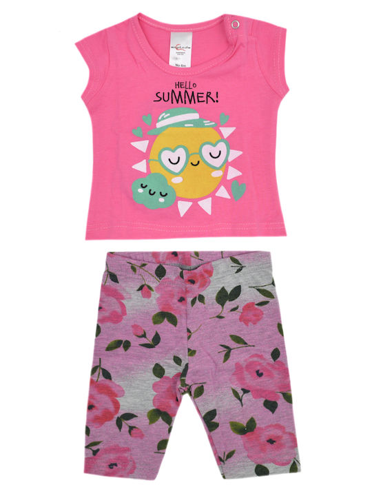 Explode Kids Set with Leggings Summer 2pcs Pink