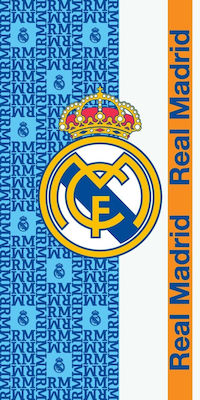 Carbotex Real Madrid Kids Beach Towel Light Blue Football 140x70cm